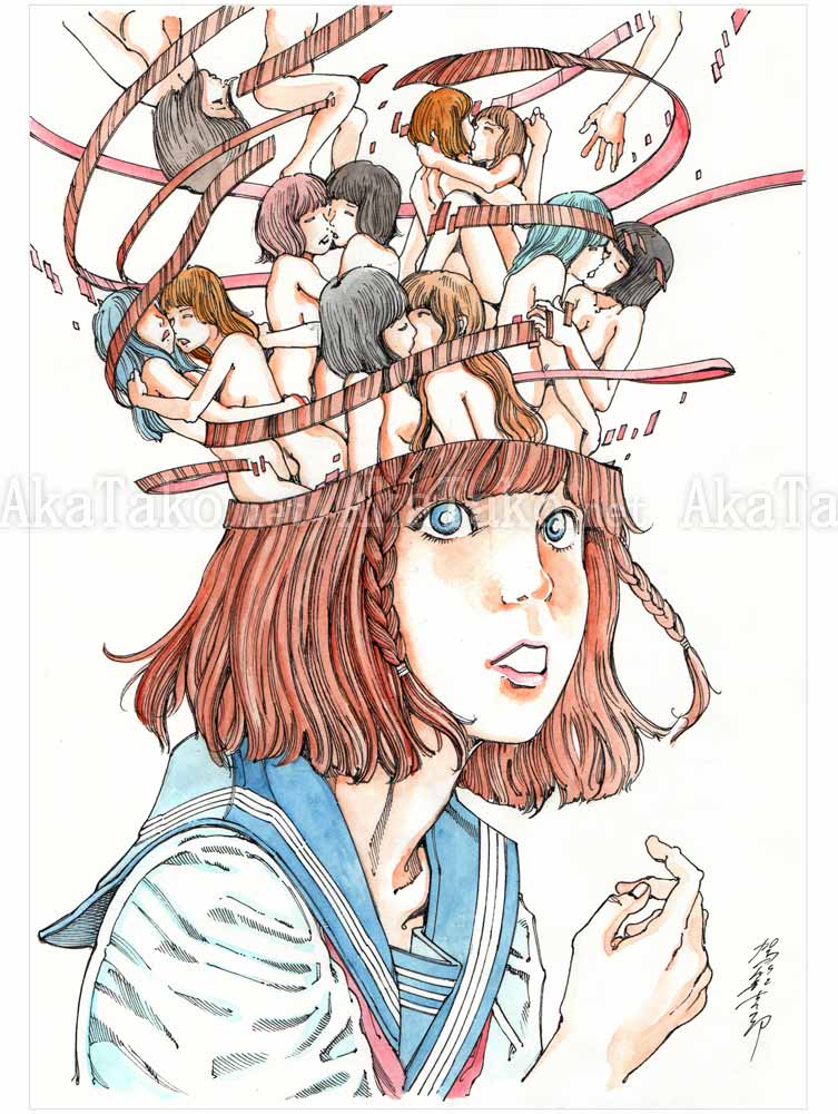 Shintaro Kago Erotic Original Painting 4