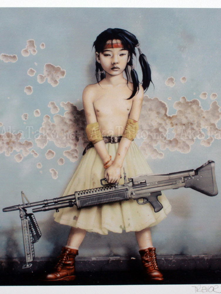Trevor Brown Machine Gun Girl Print Trevor Brown Machine Gun Girl Print