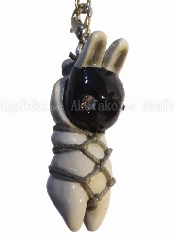 Black Mask Gray Bunny Karada Kinbaku Charm front