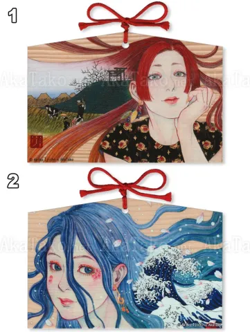 Akiko Ijichi Ema Wish Plaque TOP - Daikoku, BOTTOM - Ebisu