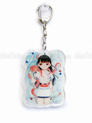 Em Nishizuka AkaTako Acrylic Keychain - front side