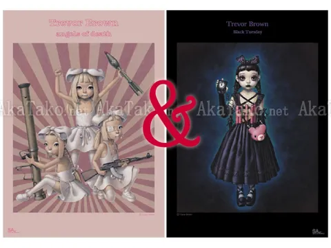 Trevor Brown Girls War poster pair SIGNED