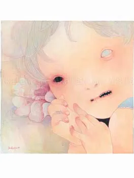 Hikari Shimoda Flower and Girl original painting