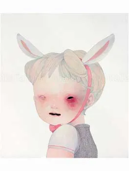 Hikari Shimoda Rabbit Boy original painting