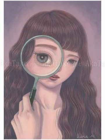 Kana Miyamoto Original Painting I've Been Staring at You