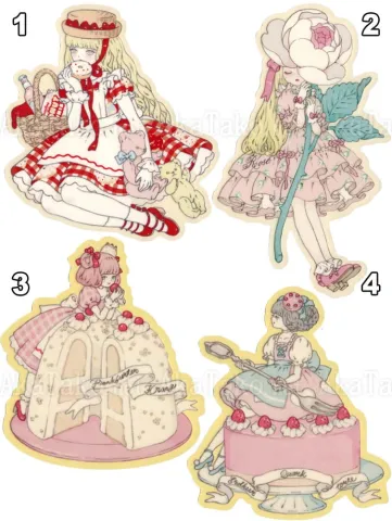 Kira Imai Stickers - Donuts, Rose, Kran, or Torte
