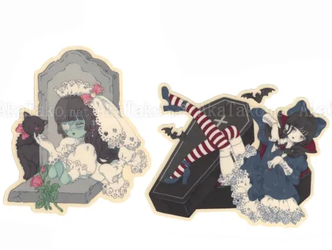 Kira Imai Stickers - Lily the Zombie or Ruby the Vampire