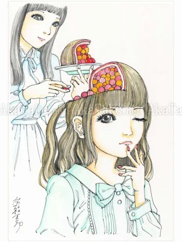 Shintaro Kago Funny Girl 102 original painting