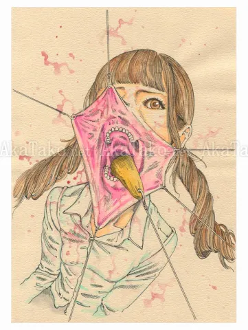 Shintaro Kago Funny Girl 118 original painting