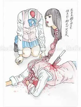 Shintaro Kago Funny Girl 57 original painting