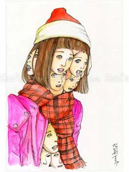 Shintaro Kago Funny Girl 76 original painting