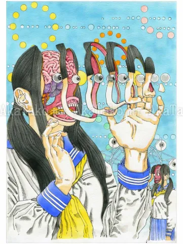Shintaro Kago Original Painting Ferris Wheel