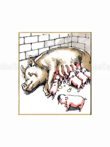 Shintaro Kago Original Drawing Piglets