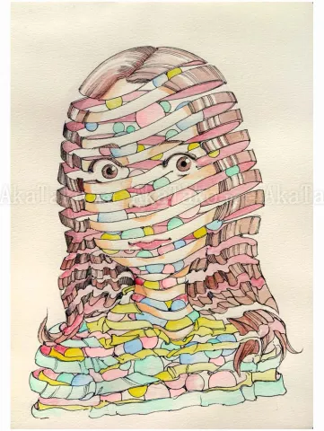 Shintaro Kago Ribbons original painting