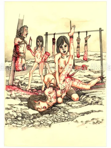 Shintaro Kago Torture Girls Original Painting