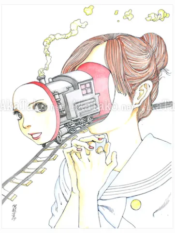 Shintaro Kago original painting Railroad