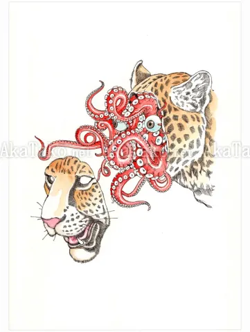 Shintaro Kago Jaguar Octopus Original Artwork