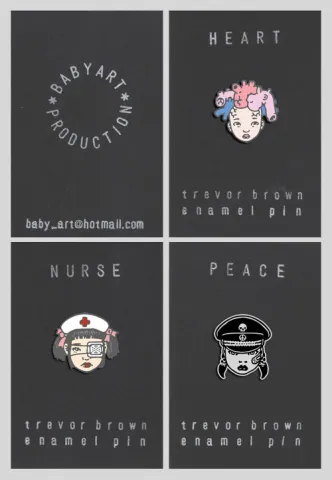 Trevor Brown Enamel Pins HEART NURSE PEACE