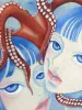 Chika Yamada Mini Original Painting Octopus - close up detail