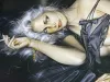 Hajime Sorayama poster Blonde on Black Sheets - detail