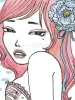 Makiko Sugawa Summer Beach Original Artwork (detail)