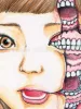 Shintaro Kago Funny Girl 97 original painting - detail